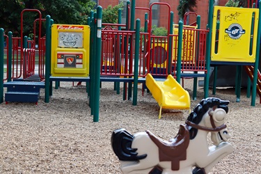 Playground equipment at Pioneer Park.