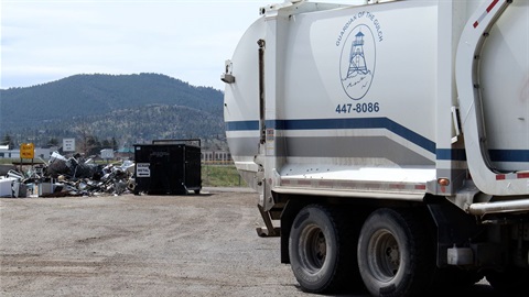 City of Helena garbage truck at the Transfer Station