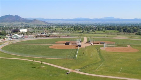 Aerial view of Centennial Park in Helena.